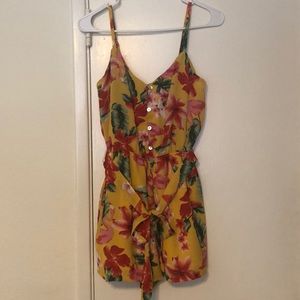 Yellow floral romper